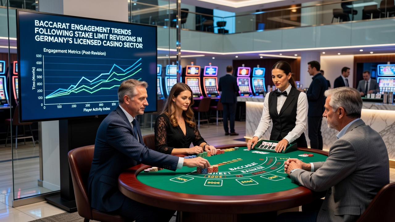 Diagramm mit Baccarat-Engagement-Daten nach Stake-Limit-Revisionen auf deutschen lizenzierten Plattformen