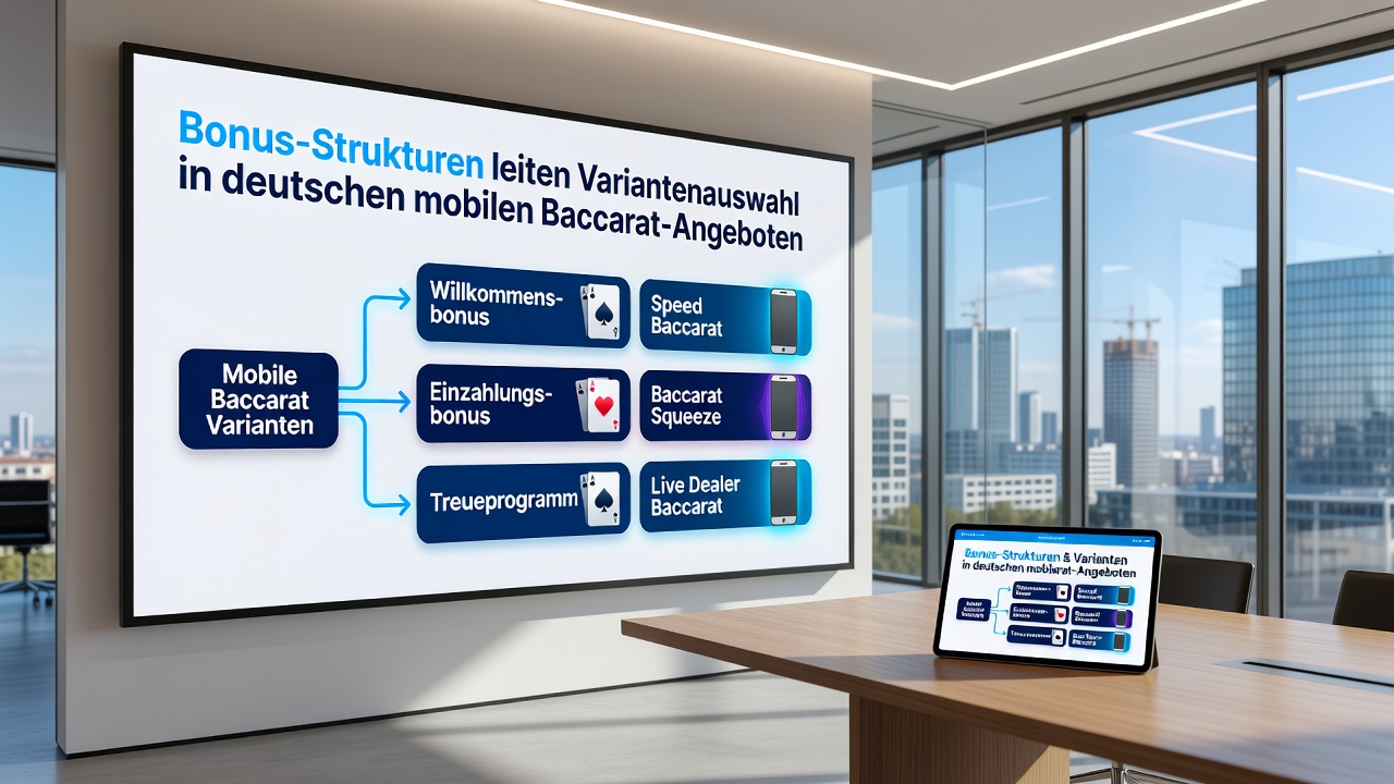 Darstellung mobiler Baccarat-Schnittstellen mit Bonusanzeigen und Variantenauswahl in deutschen Angeboten