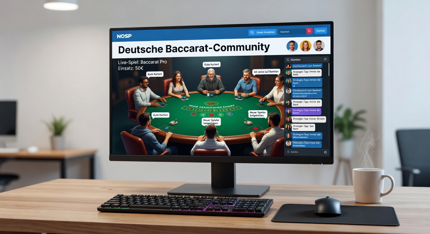 Spieler interagieren in einer deutschen Online-Baccarat-Community über Chat und Foren