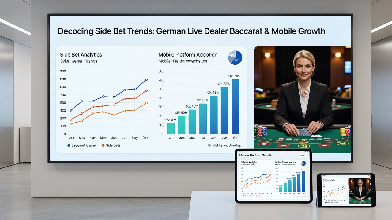 Mobile Live Baccarat Schnittstelle mit Side Bet Statistiken und Trendanalysen