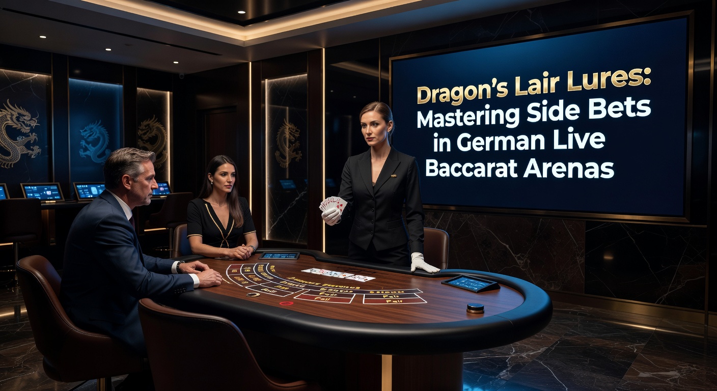 Live-Baccarat-Tisch mit leuchtenden Side-Bet-Feldern, darunter Drachen-Symbole und Auszahlungstabellen in einem deutschen Online-Casino-Stream