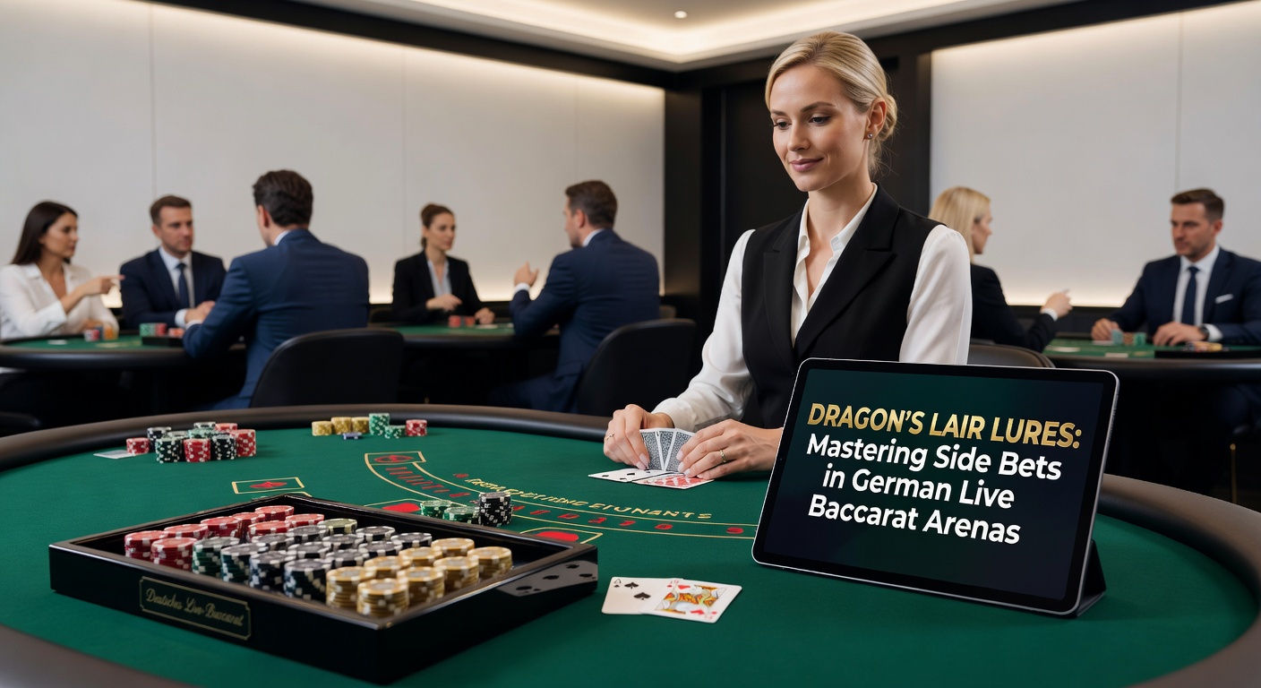 Nahaufnahme eines Drachenhort-Side-Bet-Gewinns auf einem Live-Baccarat-Tisch, mit stapelnden Chips und jubelndem Chat in einem deutschen Casino-Stream