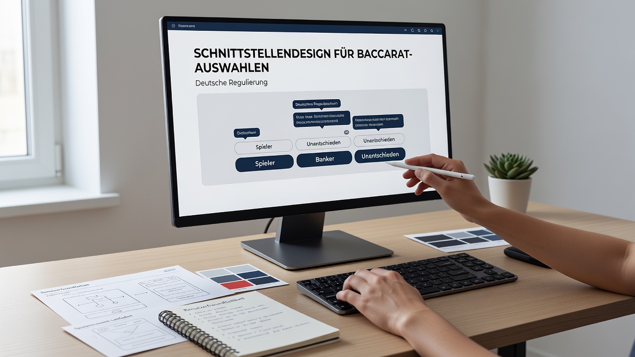 Benutzeroberfläche eines Baccarat-Tisches mit klaren Schaltflächen und visuellen Elementen auf einer deutschen regulierten Plattform