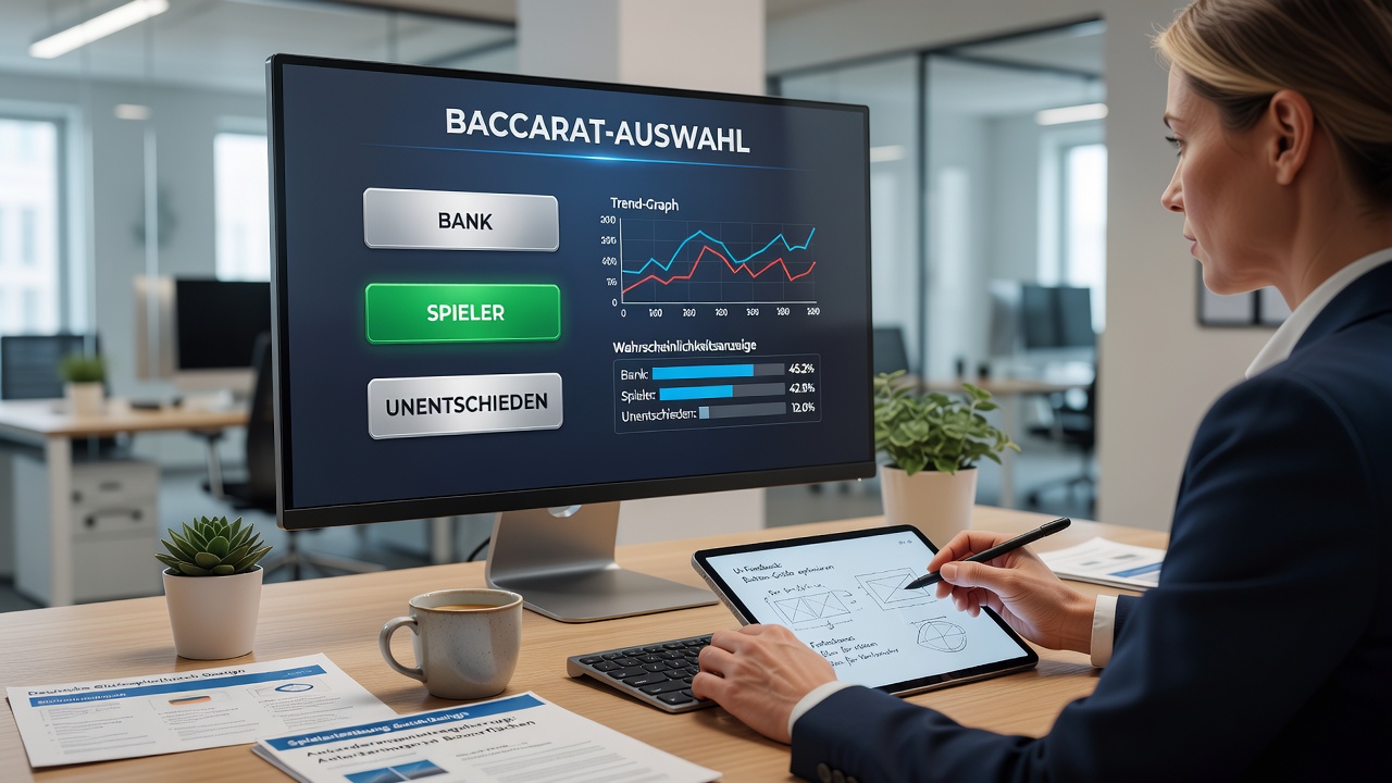 Mobile Ansicht einer Baccarat-Oberfläche mit angepassten Designelementen und Feedback-Anzeigen