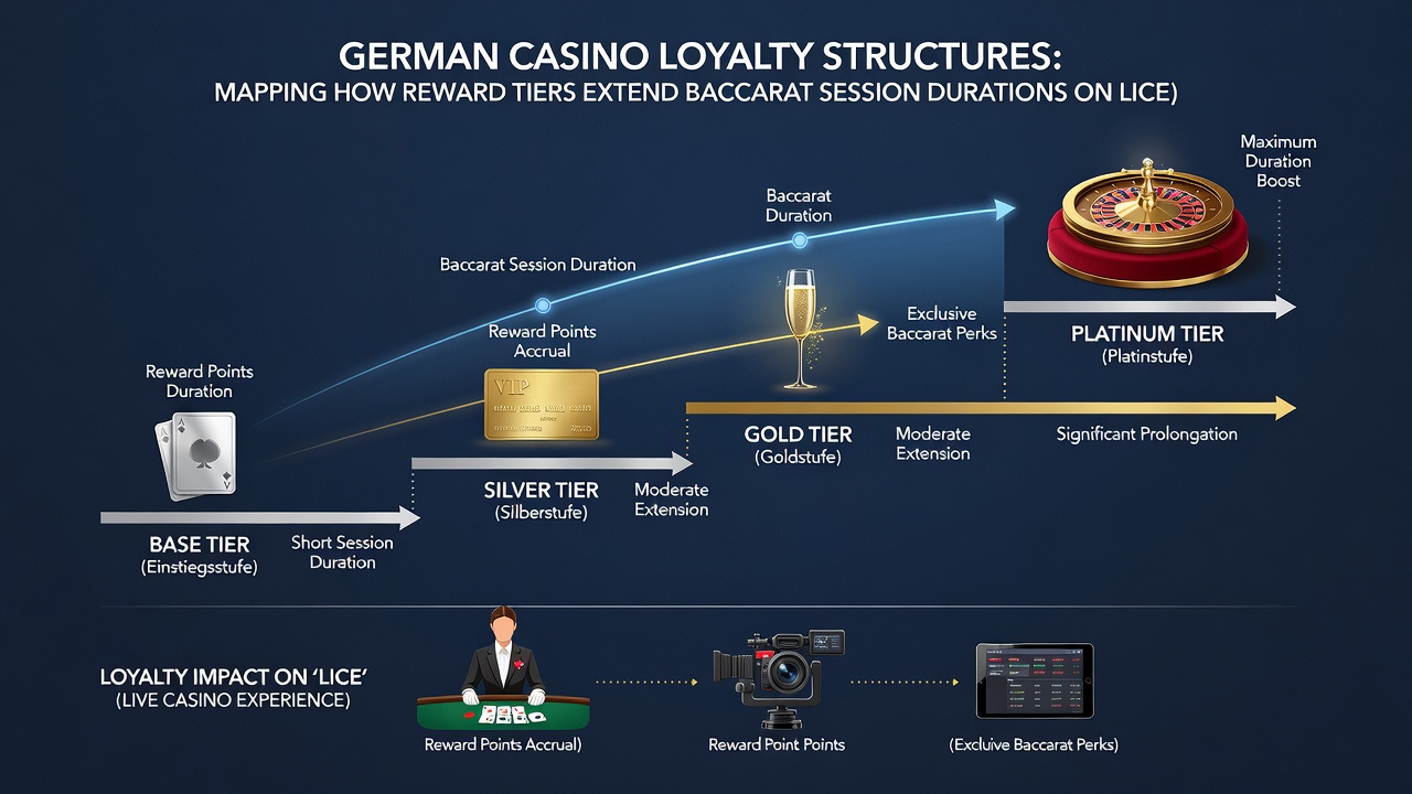 Darstellung von Baccarat-Tischen mit integrierten Treue-Belohnungsanzeigen auf lizenzierten deutschen Plattformen