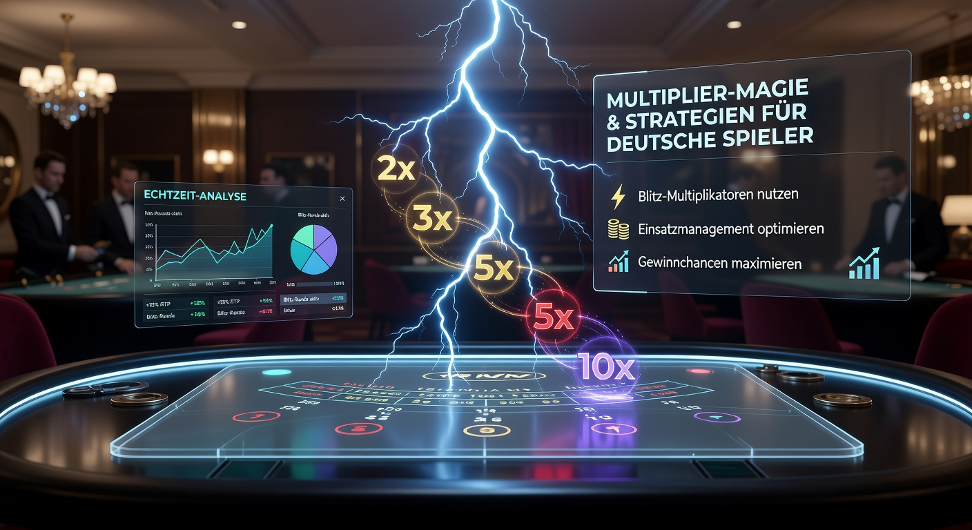 Live-Tisch mit aktivierten Lightning Multiplikatoren, Dealer verteilt Karten unter dramatischem Blitz-Effekt
