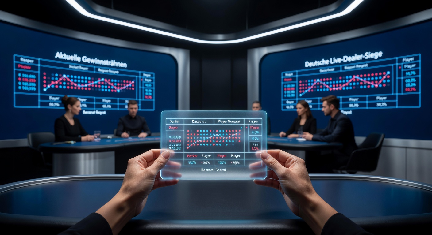 Baccarat-Scorecard mit detaillierten Roadmaps auf einem Live-Dealer-Tisch, die Muster in Siegen und Niederlagen aufzeigen