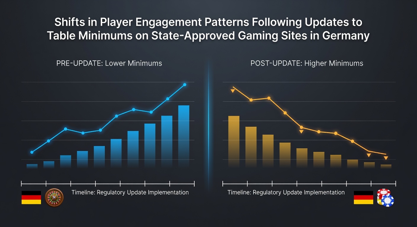 Grafik zu Veränderungen im Spielerverhalten auf deutschen Glücksspielseiten nach Mindesteinsatzanpassungen